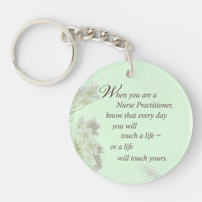 Nurse Practitioner Touch Lives Wildflower Keychain (Front)