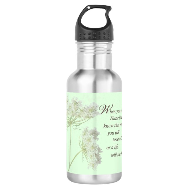 Nurse Practitioner Touch Lives Wildflower Stainless Steel Water Bottle (Front)