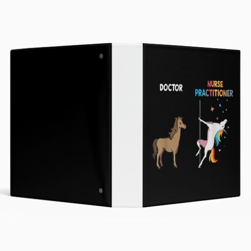 Nurse Practitioner Unicorn Dancing Pole 3 Ring Binder