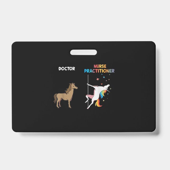 Nurse Practitioner Unicorn Dancing Pole Badge (Front)