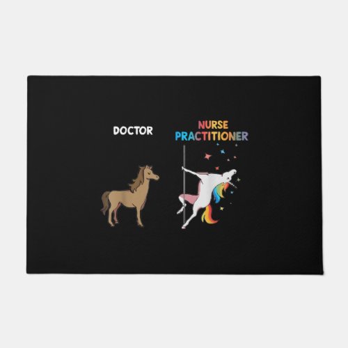 Nurse Practitioner Unicorn Dancing Pole Doormat
