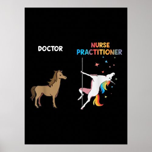 Nurse Practitioner Unicorn Dancing Pole Poster