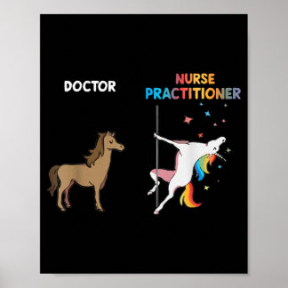 Nurse Practitioner Unicorn Dancing Pole Poster
