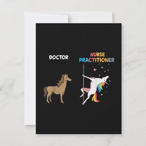 Nurse Practitioner Unicorn Dancing Pole Thank You Card