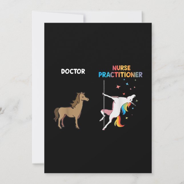 Nurse Practitioner Unicorn Dancing Pole Thank You Card (Front)