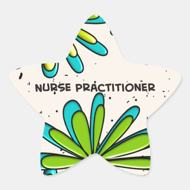 Nurse Practitioner Whimsical Flowers II Star Sticker (Front)