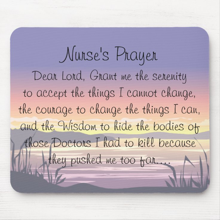 Nurse Prayer Mouse Pad Zazzle