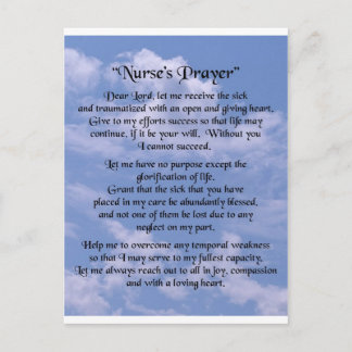nurse prayer postcard