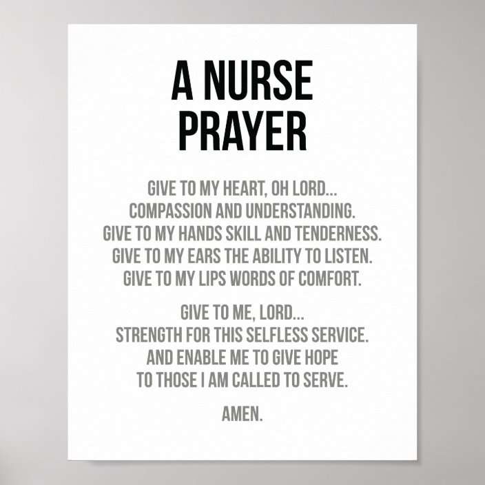 Nurse Prayer Poster Zazzle com