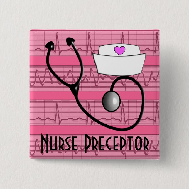 Nurse Preceptor Buttons Cardiac Rhythm Design (Front)