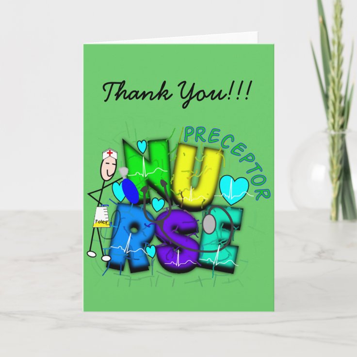Nurse Preceptor "Thank You" Gifts Thank You Card Zazzle