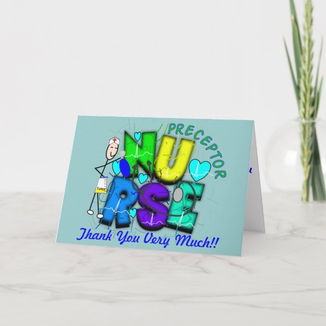 Nurse Preceptor "Thank  You" Gifts Thank You Card (Front)