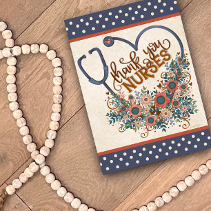 Nurse Pretty Floral Heart Thank You Inspirivity Card