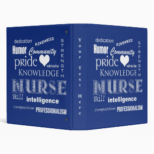 Nurse Pride-Attributes/Dark Blue 3 Ring Binder