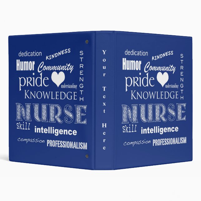 Nurse Pride-Attributes/Dark Blue 3 Ring Binder (Background)