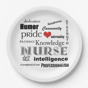 Nurse Pride-Attributes+Red Heart Paper Plates