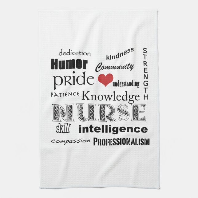 Nurse Pride-Attributes+red heart Towel (Vertical)