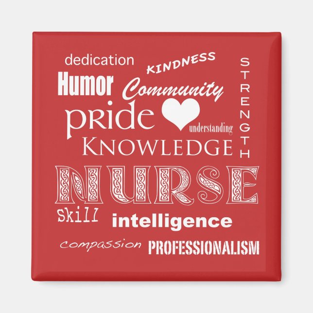 Nurse Pride Attributes-Tomato Red Magnet (Front)