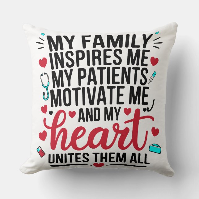 Nurse Profession Design Throw Pillow (Front)