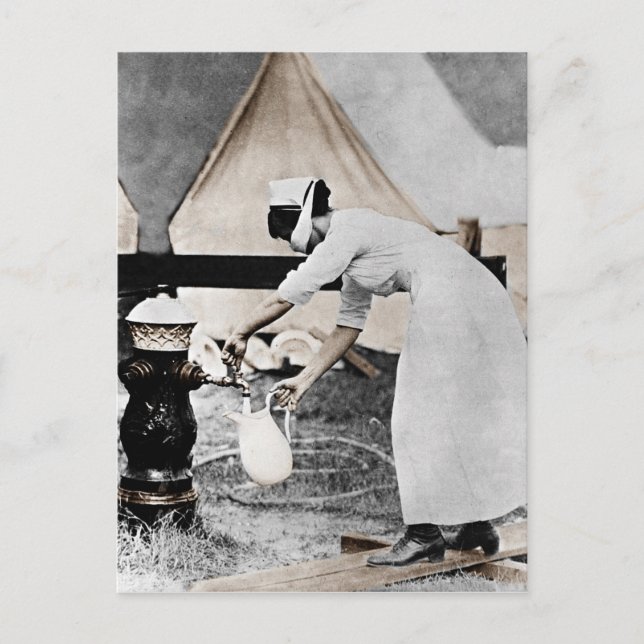 Nurse Pumping Water Postcard (Front)