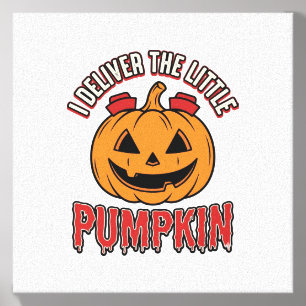 Nurse Pumpkin Halloween Delivery Shirt Design_1 Canvas Photo Tile