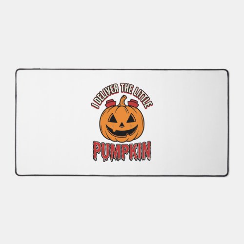 Nurse Pumpkin Halloween Delivery Shirt Design_1 Desk Mat