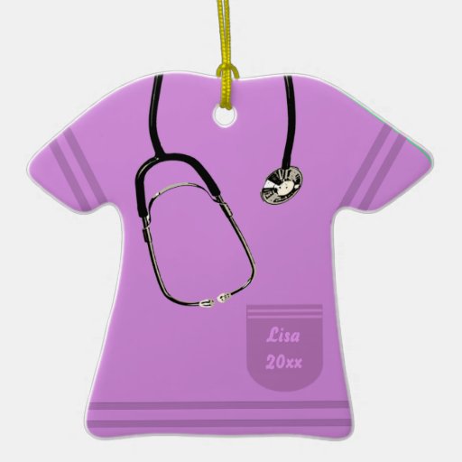 Nurse Purple Scrub Ornament | Zazzle