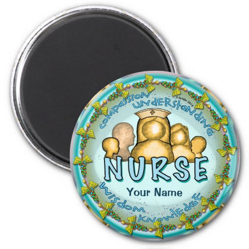 Nurse Rainbow Motto custom name magnet