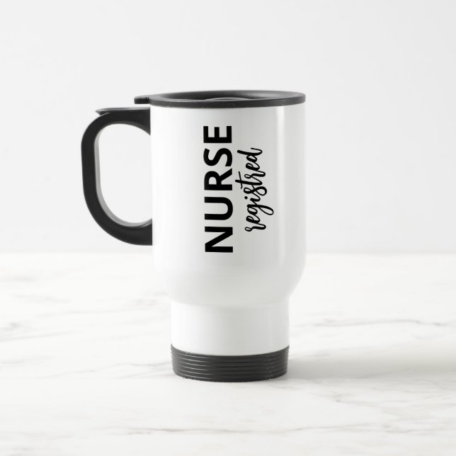 Nurse Registered RN Custom Name Two Side Engraved  Travel Mug (Left)