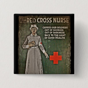 Nurse Requesting Donations WWI Pinback Button