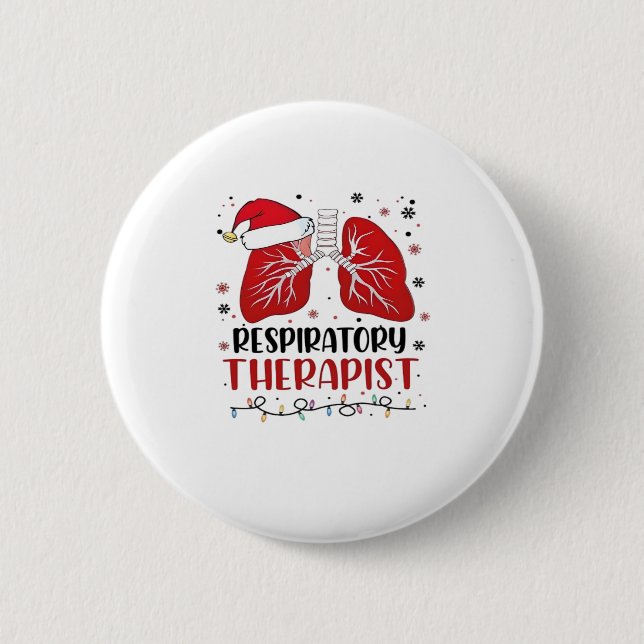 Nurse Respiratory Therapist Christmas, Lung Christ Button (Front)