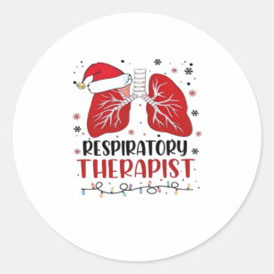 Nurse Respiratory Therapist Christmas, Lung Christ Classic Round Sticker