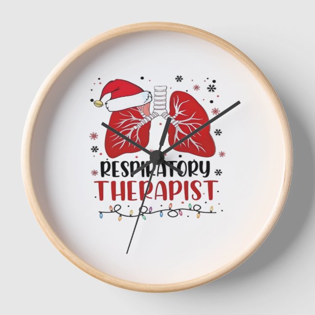 Nurse Respiratory Therapist Christmas, Lung Christ Clock (Front)