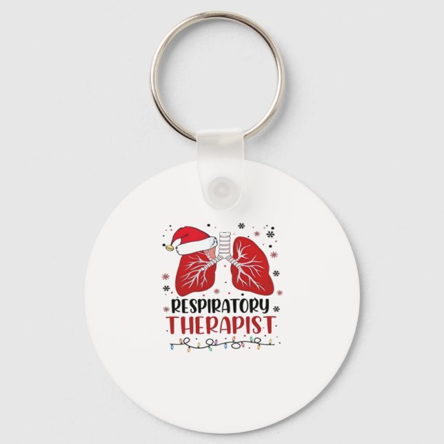 Nurse Respiratory Therapist Christmas, Lung Christ Keychain (Front)