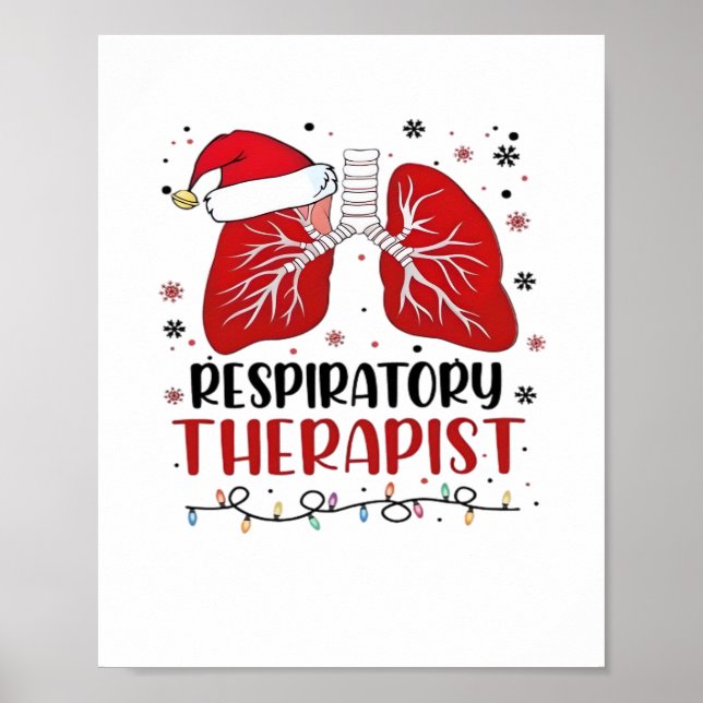 Nurse Respiratory Therapist Christmas, Lung Christ Poster (Front)