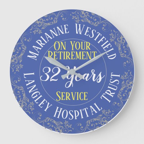 Nurse Retirement Award with Years Served Large Clock