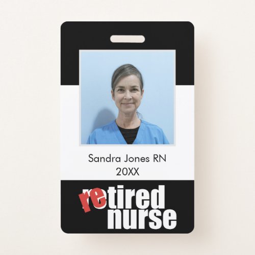 nurse retirement gift photo with message badge