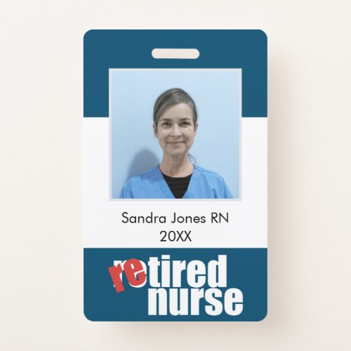 nurse retirement gift photo with message badge