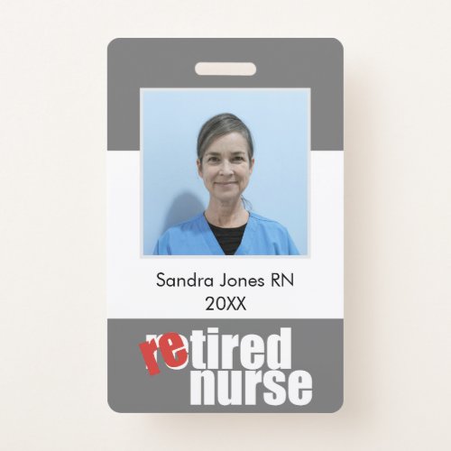 nurse retirement gift photo with message badge