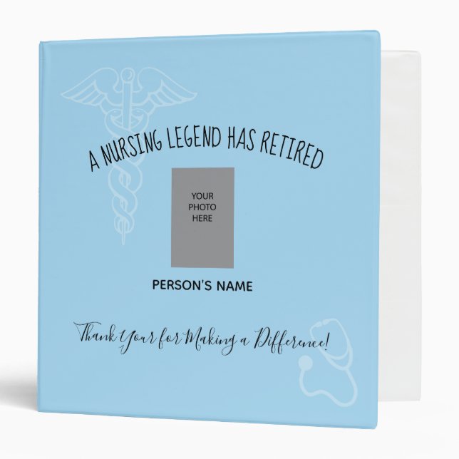 Nurse Retirement Memories Binder (Front/Inside)