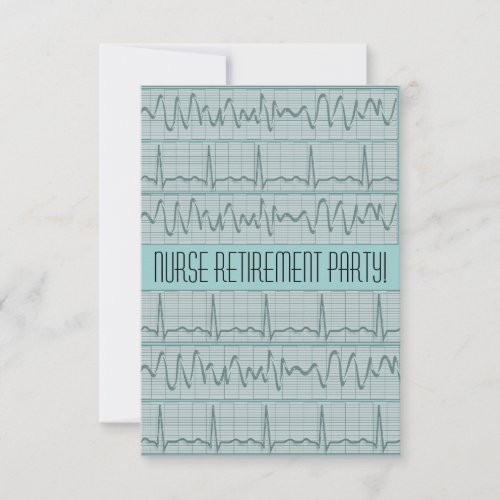 Nurse Retirement Party Invitations EKG Strips
