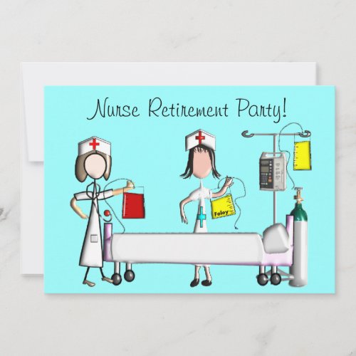 Nurse Retirement Party Invitations Hospital Design