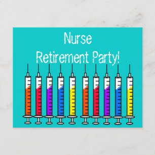 Nurse Retirement Party Invitations Syringes Design