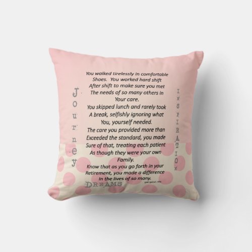 Nurse Retirement Poem Pillow Polka Dots