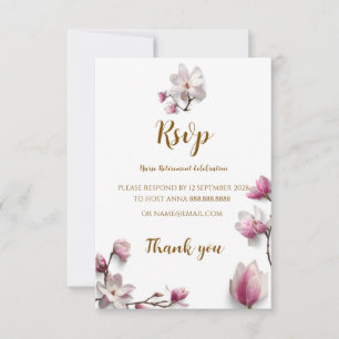 Nurse Retirement RSVP Floral Modern Invitation