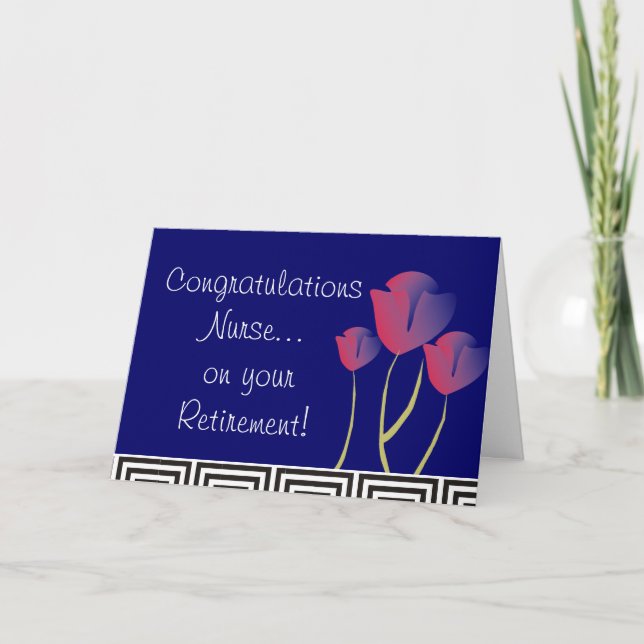 Nurse  Retiring Greeting Card Tulips Design (Front)
