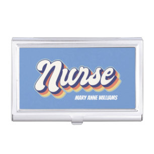 Nurse Retro Personalized Business Card Case