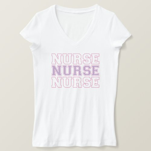 Nurse _ Retro Style PinkPurple T_Shirt