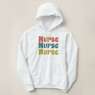 Nurse Retro Typography Womens Hoodie