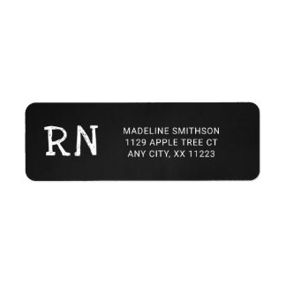 Nurse return address, RN chalkboard Label